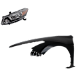2-Piece Kit Driver Side Halogen Headlight, With bulb(s), OE Replacement, Includes (1) Fender and (1) Headlight