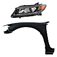 2-Piece Kit Driver Side Halogen Headlight, With bulb(s), OE Replacement, Includes (1) Fender and (1) Headlight