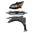 3-Piece Kit, Front, Driver Side Fender, Coupe, Includes (1) Fender, (1) Grille, and (1) Headlight