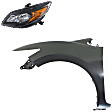 2-Piece Kit, Driver Side Fender, Coupe, Includes (1) Fender and (1) Headlight