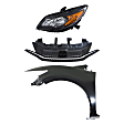 3-Piece Kit, Front, Driver Side Fender, Coupe, CAPA Certified, Includes (1) Fender, (1) Grille, and (1) Headlight