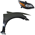 2-Piece Kit, Passenger Side Fender, Coupe, CAPA Certified, Includes (1) Fender and (1) Headlight