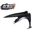 2-Piece Kit Driver Side Halogen Headlight, Without bulb(s), OE Replacement, Includes (1) Fender and (1) Headlight