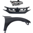 3-Piece Kit Passenger Side Halogen Headlight, Includes (1) Fender, (1) Grille Assembly, and (1) Headlight