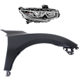 2-Piece Kit Passenger Side Halogen Headlight, With bulb(s), OE Replacement, Includes (1) Fender and (1) Headlight