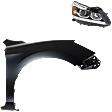 2-Piece Kit Passenger Side Halogen Headlight, With bulb(s), Sedan, OE Replacement, Includes (1) Fender and (1) Headlight