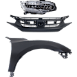 3-Piece Kit Passenger Side LED Headlight, Includes (1) Fender, (1) Grille Assembly, and (1) Headlight