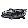 3-Piece Kit Driver Side LED Headlight, Includes (1) Fender, (1) Grille Assembly, and (1) Headlight