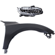 2-Piece Kit Passenger Side LED Headlight, With bulb(s), OE Replacement, Includes (1) Fender and (1) Headlight