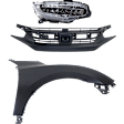 3-Piece Kit Passenger Side LED Headlight, Includes (1) Fender, (1) Grille Assembly, and (1) Headlight, CAPA Certified