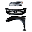 3-Piece Kit Driver Side LED Headlight, Includes (1) Fender, (1) Grille Assembly, and (1) Headlight