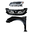 3-Piece Kit Driver Side LED Headlight, Includes (1) Fender, (1) Grille Assembly, and (1) Headlight, CAPA Certified