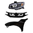 3-Piece Kit Driver Side Halogen Headlight, Includes (1) Fender, (1) Grille Assembly, and (1) Headlight
