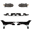5-Piece Kit Driver and Passenger Side LED Headlight, With bulb(s), OE Replacement, Includes (2) Fender, (1) Grille Assembly and (2) Headlight