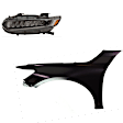 2-Piece Kit Driver Side LED Headlight, With bulb(s), OE Replacement, CAPA Certified, Includes (1) Fender and (1) Headlight