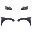 4-Piece Kit, Driver and Passenger Side Halogen Headlight, With bulb(s), OE Replacement, Includes (2) Fender and (2) Headlight