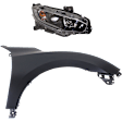 2-Piece Kit Passenger Side Halogen Headlight, With bulb(s), OE Replacement, Includes (1) Fender and (1) Headlight