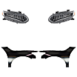 4-Piece Kit Driver and Passenger Side LED Headlight, With bulb(s), Sedan, OE Replacement, Includes (2) Fender and (2) Headlight