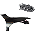 2-Piece Kit Passenger Side LED Headlight, With bulb(s), Sedan, OE Replacement, Includes (1) Fender and (1) Headlight