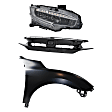 3-Piece Kit Passenger Side LED Headlight, With bulb(s), OE Replacement, Hatchback, Includes (1) Fender, (1) Grille Assembly and (1) Headlight