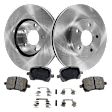 2-Wheel Set Front Brake Disc and Pad Kit, Plain Surface 5 Lugs 279.91 mm Ceramic Pro-Line Series, Includes (2) Brake Disc and (1) Brake Pad Set