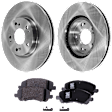 2-Wheel Set Front Brake Disc and Pad Kit, Plain Surface 5 Lugs 293.88 mm Ceramic Pro-Line Series, Includes (1) Brake Pad Set and (2) Brake Disc