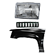 3-Piece Kit, Front, Driver Side Fender, Includes (1) Fender, (1) Grille, and (1) Headlight