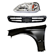 3-Piece Kit Driver Side Halogen Headlight, Without bulb(s), OE Replacement, Includes (1) Fender, (1) Grille Assembly and (1) Headlight