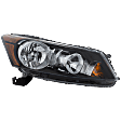 2008-2010 Honda Accord - 5-Piece Kit Driver and Passenger Side Halogen Headlight, With bulb(s), OE Replacement, Sedan, Includes (2) Fender, (1) Grille Assembly and (2) Headlight