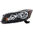 2008-2010 Honda Accord - 5-Piece Kit Driver and Passenger Side Halogen Headlight, With bulb(s), OE Replacement, Sedan, Includes (2) Fender, (1) Grille Assembly and (2) Headlight