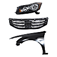 3-Piece Kit Driver Side Halogen Headlight, Includes (1) Fender, (1) Grille Assembly, and (1) Headlight