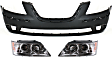 2009 Hyundai Sonata - 3-Piece Kit Driver and Passenger Side Halogen Headlight, With bulb(s), OE Replacement,  Includes (1) Bumper Cover and (2) Headlight