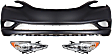 3-Piece Kit Driver and Passenger Side Halogen Headlight, With bulb(s), Sedan, OE Replacement, Includes (1) Bumper Cover and (2) Headlight