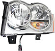 2006 Jeep Grand Cherokee - 3-Piece Kit Driver and Passenger Side Halogen Headlight, With bulb(s), OE Replacement,  Includes (1) Bumper Cover and (2) Headlight