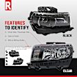 3-Piece Kit Driver and Passenger Side Halogen Headlight, With bulb(s), Sport Utility, OE Replacement, Includes (2) Headlight and (1) Bumper Cover