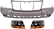 3-Piece Kit, Front Textured Bumper Cover, Includes (1) Bumper Cover and (2) Headlight