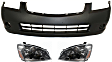 2006 Nissan Altima - 3-Piece Kit Driver and Passenger Side Halogen Headlight, With bulb(s),  With halogen headlights, OE Replacement, Sedan,  Includes (1) Bumper Cover and (2) Headlight