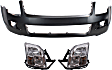 2007 Ford Fusion - 3-Piece Kit Front Primed Bumper Cover, CAPA Certified Includes (1) Bumper Cover and (2) Headlight