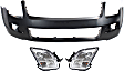 2007 Ford Fusion - 3-Piece Kit Driver and Passenger Side Halogen Headlight, With bulb(s), OE Replacement,  Includes (1) Bumper Cover and (2) Headlight
