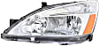 2005 Honda Accord - 3-Piece Kit Driver and Passenger Side Halogen Headlight, Without bulb(s), OE Replacement, Sedan, CAPA Certified  Includes (1) Bumper Cover and (2) Headlight