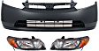 3-Piece Kit, Front Primed Bumper Cover, Includes (1) Bumper Cover and (2) Headlight
