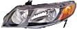 2007 Honda Civic - 3-Piece Kit Driver and Passenger Side Halogen Headlight, Without bulb(s), OE Replacement, Sedan,  Includes (1) Bumper Cover and (2) Headlight