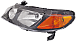2007 Honda Civic - 3-Piece Kit Driver and Passenger Side Halogen Headlight, Without bulb(s), OE Replacement, Sedan,  Includes (1) Bumper Cover and (2) Headlight