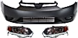 3-Piece Kit Driver and Passenger Side Halogen Headlight, Without bulb(s), OE Replacement, Includes (1) Bumper Cover and (2) Headlight