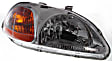 1997 Honda Civic - 3-Piece Kit Front Primed Bumper Cover, Coupe,  Includes (1) Bumper Cover and (2) Headlight