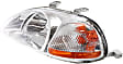 1997 Honda Civic - 3-Piece Kit Front Primed Bumper Cover, Coupe,  Includes (1) Bumper Cover and (2) Headlight