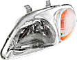 1997 Honda Civic - 3-Piece Kit Front Primed Bumper Cover, Coupe,  Includes (1) Bumper Cover and (2) Headlight
