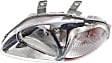 1997 Honda Civic - 3-Piece Kit Front Primed Bumper Cover, Coupe,  Includes (1) Bumper Cover and (2) Headlight