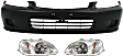 3-Piece Kit, Front Primed Bumper Cover, Includes (1) Bumper Cover and (2) Headlight