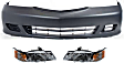 2003 Honda Odyssey - 3-Piece Kit Driver and Passenger Side Halogen Headlight, Without bulb(s), OE Replacement,  Includes (1) Bumper Cover and (2) Headlight